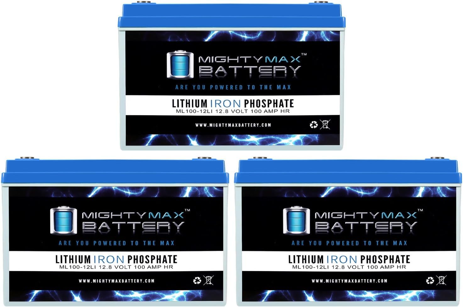 Mighty Max Battery 12V 100AH Lithium Replacement Battery Compatible with Easicare Jupiter Mobility Scooter - 3 Pack