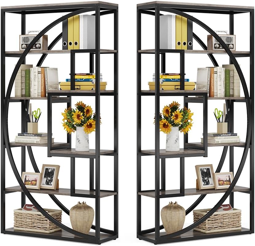 Tribesigns Bookshelf, Industrial 5-Tier Etagere Bookcase, 70.8