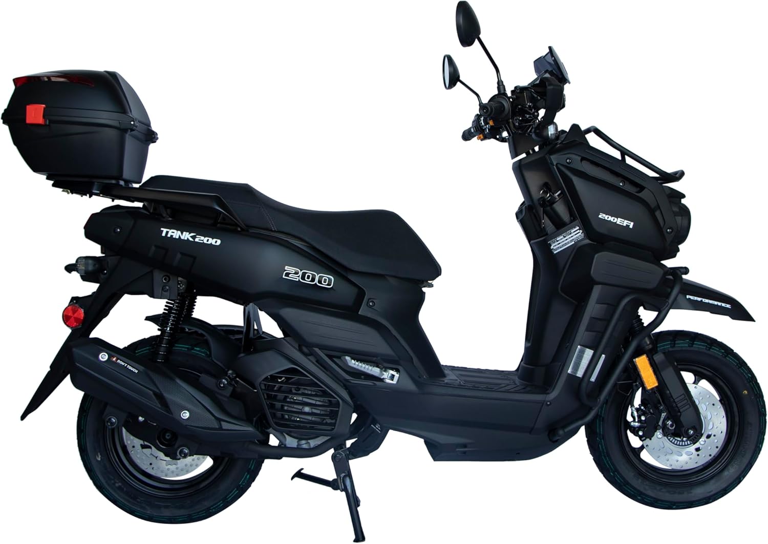 HHH Upgraded Tank 200 EFI Scooter 200 motorcycle TANK200 moped Fully Automatic 168cc Adult Scooter Street Motorcycle with Matching rear trunk ( Red)