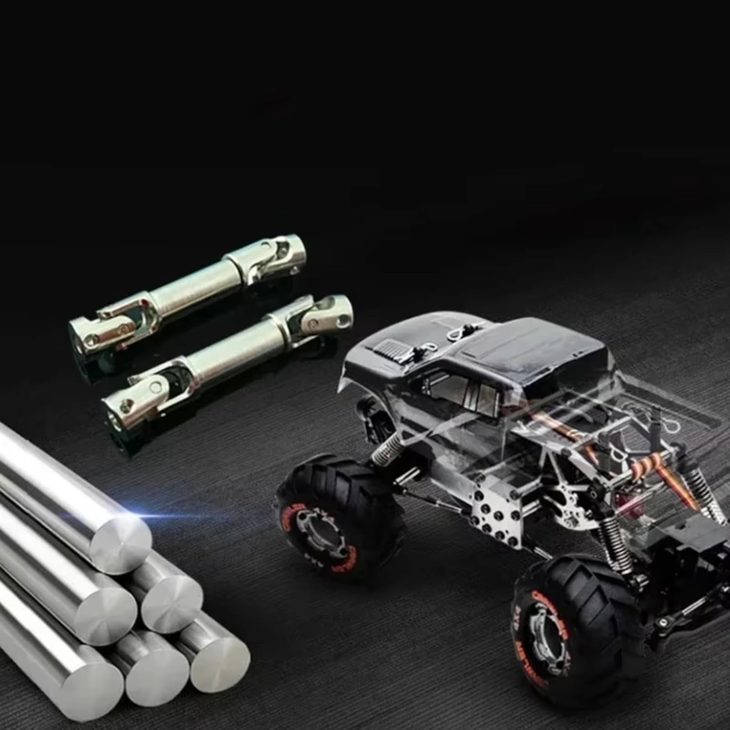 for Hbx 2098B 1/24 Drive Shaft 42-55mm Transmission Shafts for Universal Joint Axle for Mini for Climbing Car Parts Accessories Replacement Use RC Car DIY Parts