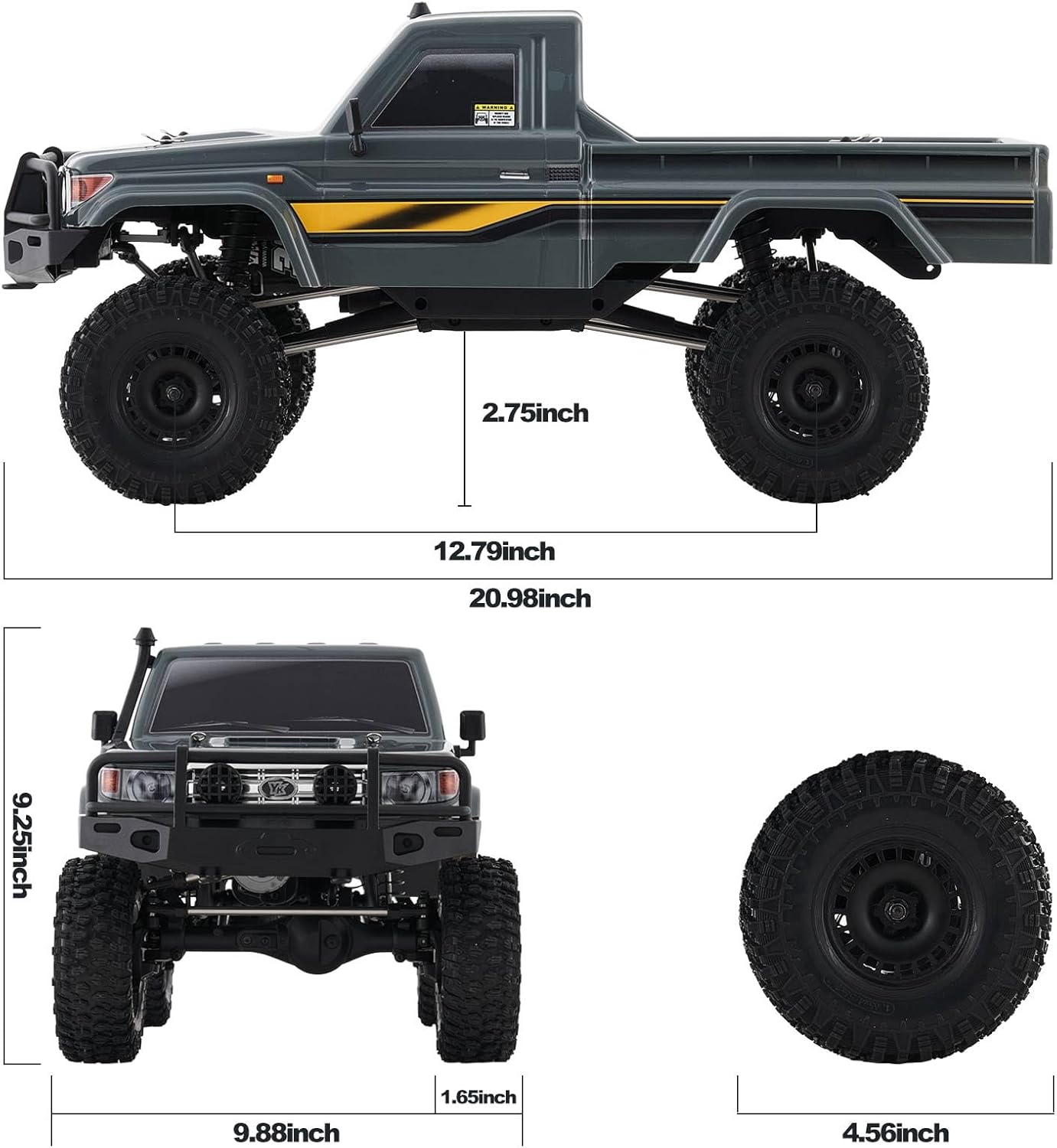 EAZYRC YKHOBBY 1/10 Scale 4X4 RC Rock Crawlers- LC79 Style 4WD Off-Road RC Rock Trucks, Manual Diff Locks, 2-Speed Transmission, Upgradeable Brushed Motor, 4WD Off-Road RS for Adults & Teens