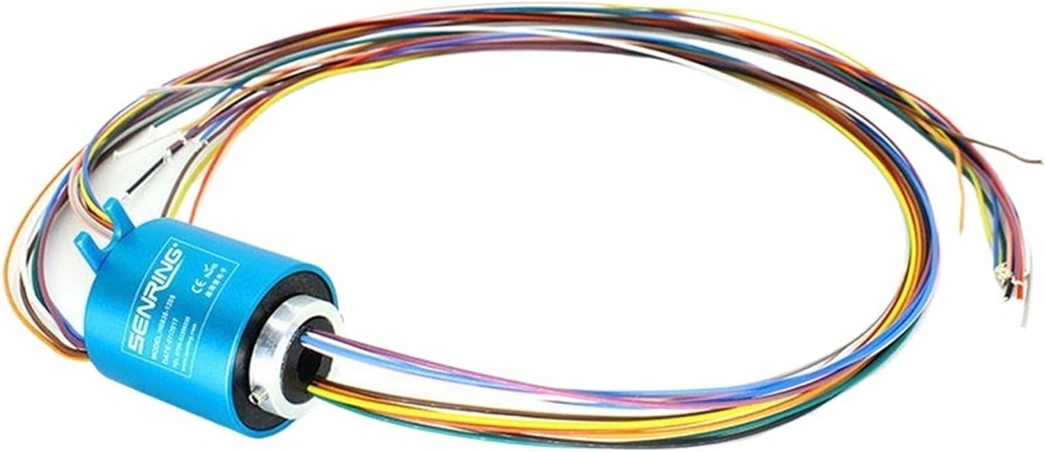 Slip Ring Rotor Hole Bore 8mm OD Size 35mm Through Hole Slipring for 6 12 Wires 5A Current(12circuits 5A)