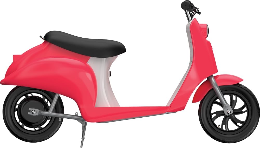 RAZOR Pocket Mod Rome, Red, Electric Scooter, European Style, up to 16-24 km/h, up to 40-80 Minutes Use, Under Seat Storage Compartment, Tires with Radio-305 mm, 8+, 77 kg