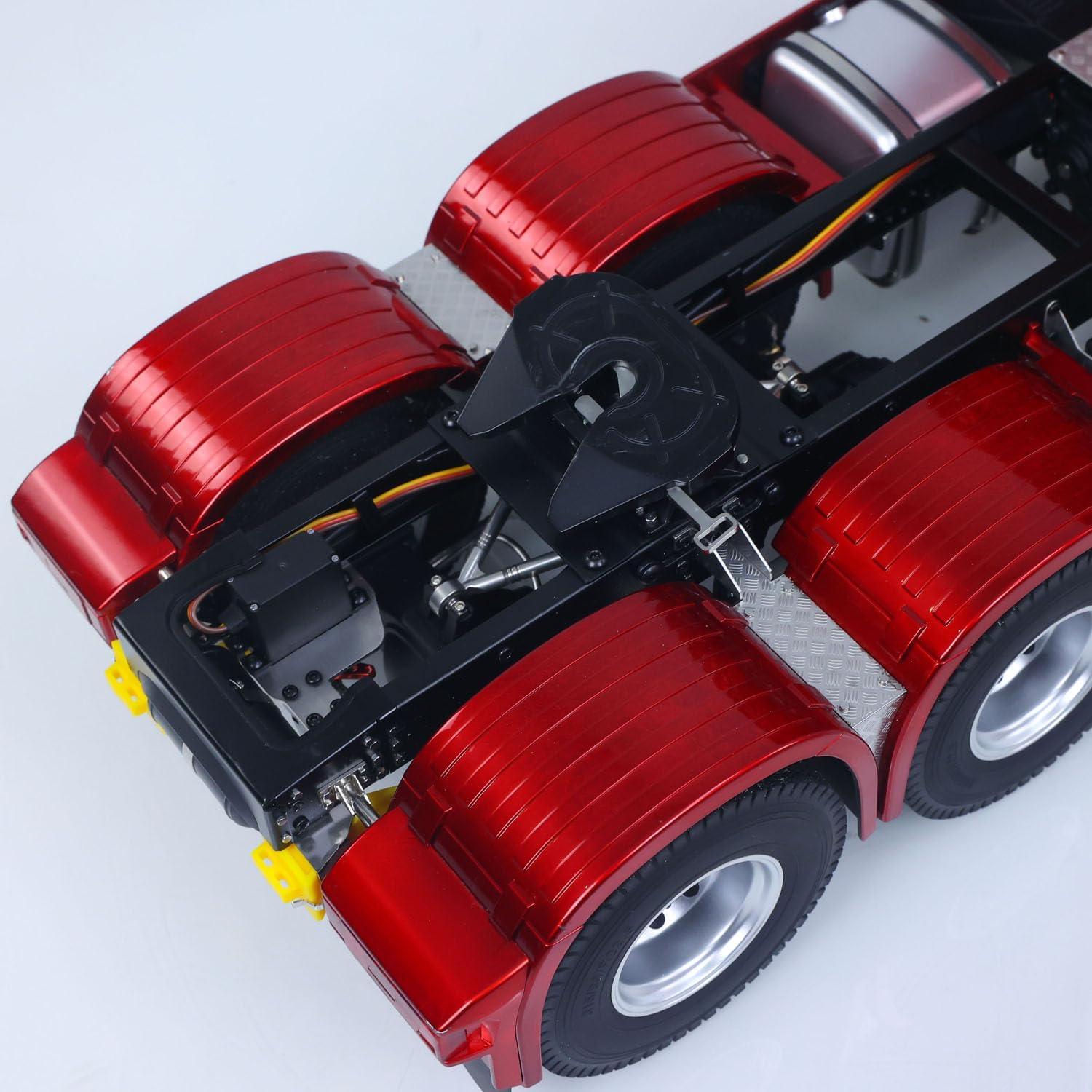 KABOLITE 1/14 6x6 770S 100 RC Tractor Truck Lorry Car 2Speed Gearbox Differential Lock RTR Model for Adult(Red), Fit with Semi Trailer Flatbed 1502 TH16848, 1/14 2Axle Trailer TH01024