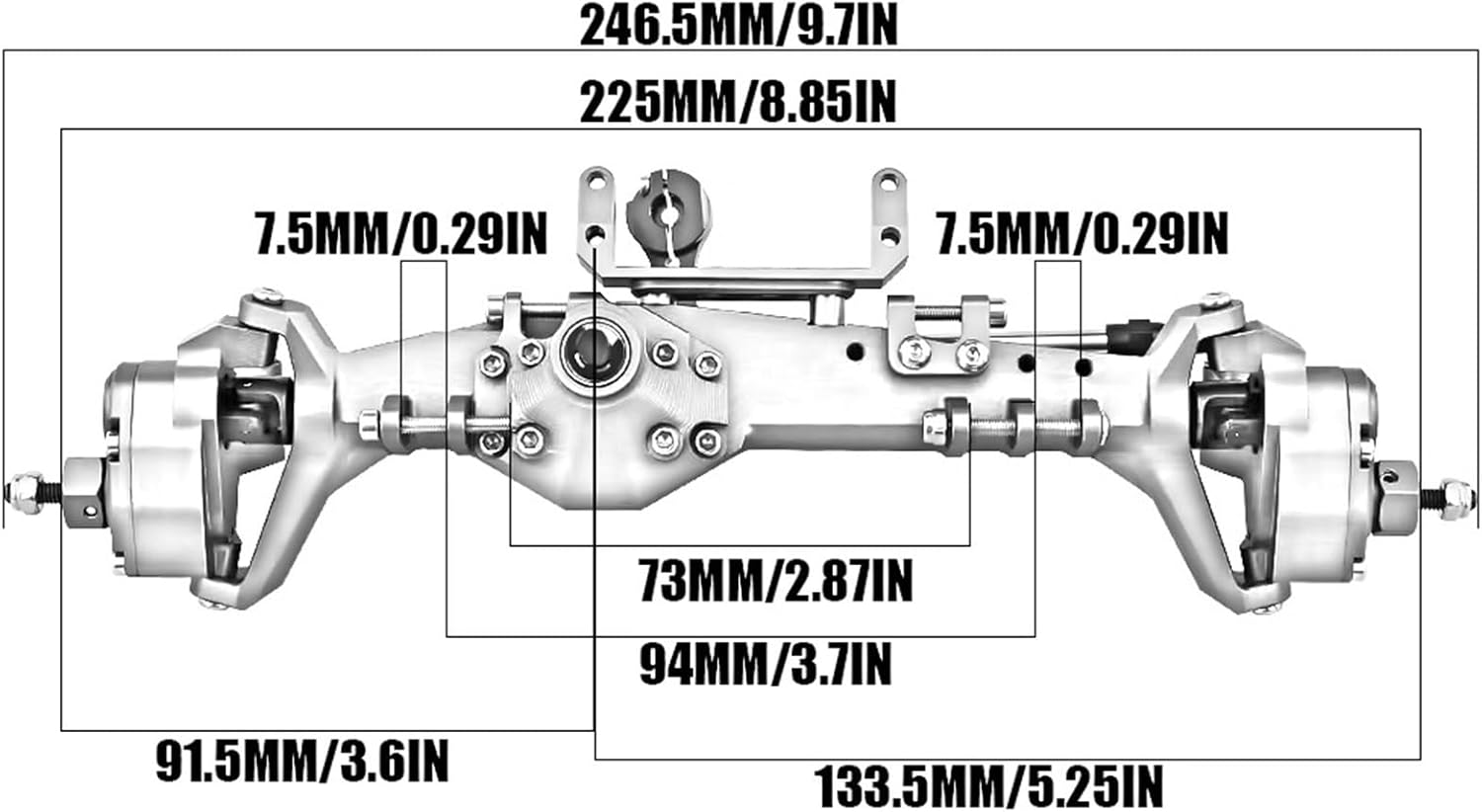 Compatible with Axial for Capra 1.9 for UTB AXI03004 F9 for Wraith 90018 RR10 1/10 RC Crawler Upgrade Part Metal Front and Rear Portal Axle RC Car Accessories(Black Red,Front and Rear)