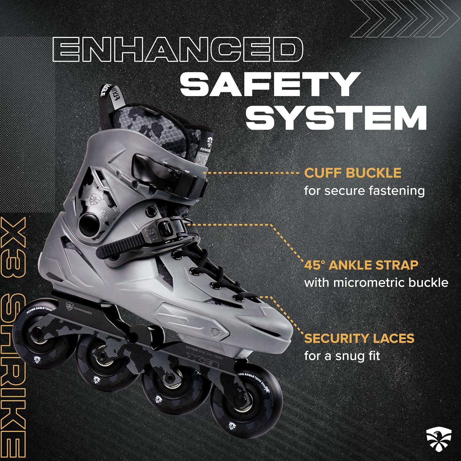 Flying Eagle X3 Shrike Freeskates - Aggressive Inline Skates for Men & Women, Adult Roller Skates Inline, Roller Skate, Skating Shoes for Outdoor, Rollerskates Adult