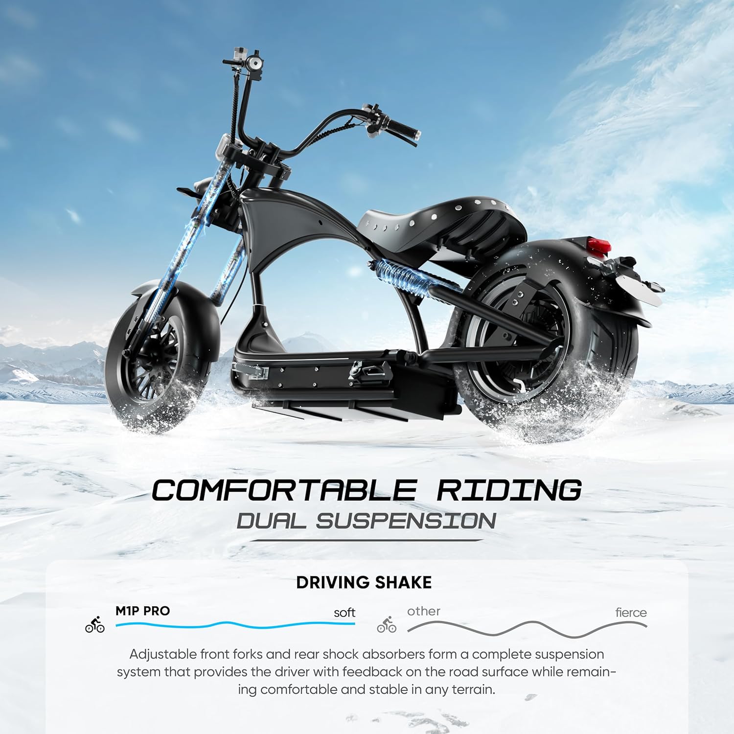 eAhora [2026 Version] M1P Pro Max/M1P Pro/M1P Electric Motorcycle for Adults, Peak 6000W Motor 55 MPH, 50Ah Battery, 50 Miles Range Full Suspension Dual Hydraulic Brakes, Street Legal Electric Scooter