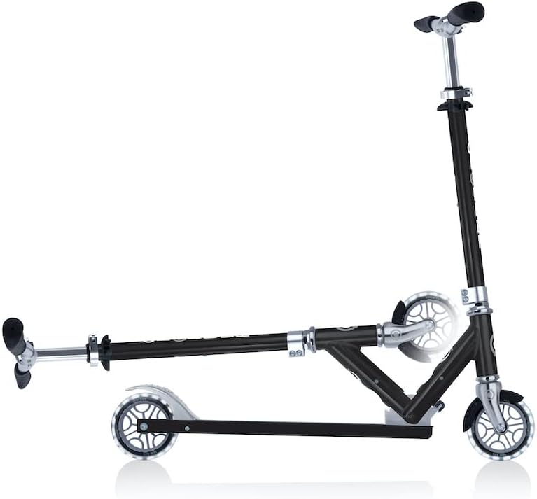 GLOBBER Flow Element Lights 125mm ABEC 9 Height Adjustable Folding Scooter LED Light Wheels Black