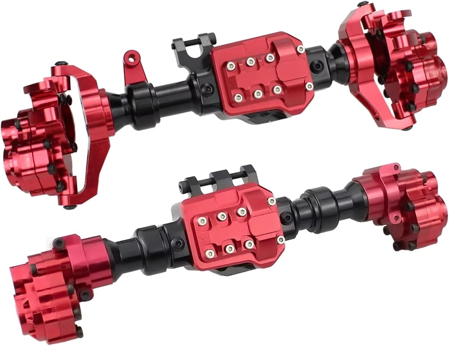 RC Cars Crawler Parts Compatible with for traxxas for TRX-4 Axles Upgrade Parts Accessorie Aluminum Alloy Front and Rear Portal Axle Housing 1/10 RC Crawler Car(Red)