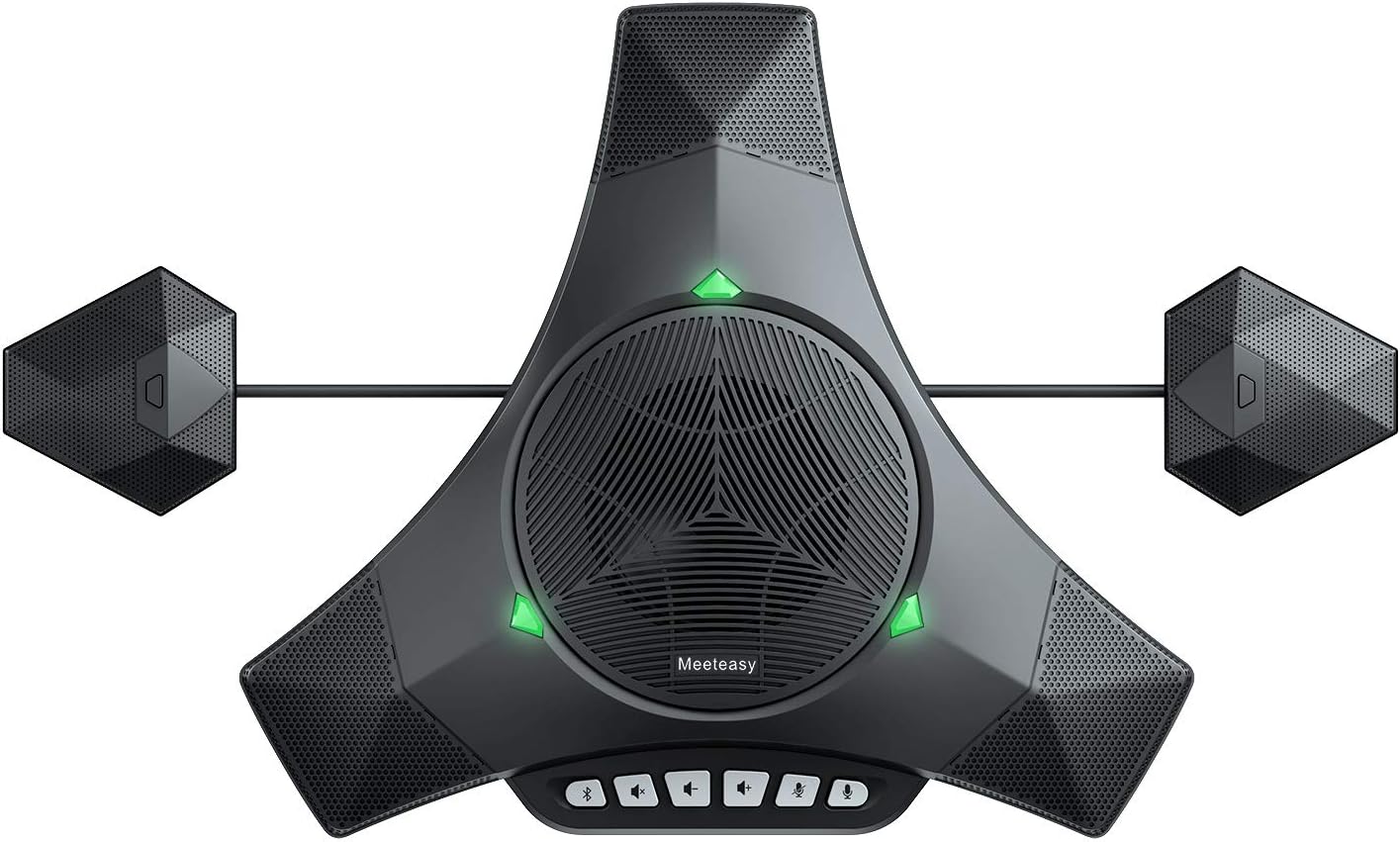 MVOICE8010EX-B Conference Speaker Microphone, 360° &16ft Voice Pickup Range/Noise Reduction/Echo Cancellation/USB Bluetooth Speakerphone w/2 Expandable Mic for 12 People Big Meeting Room