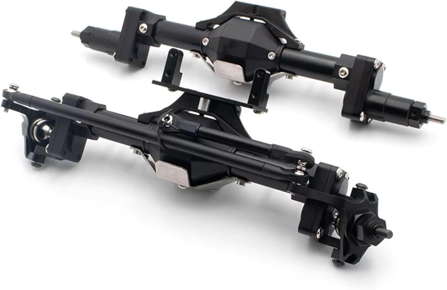 Compatible with Axial for SCX10 1/10 RC Remote Control Car Parts Replacement Accessories Metal Front and Rear Axle RC Front and Rear Axle(1Set)