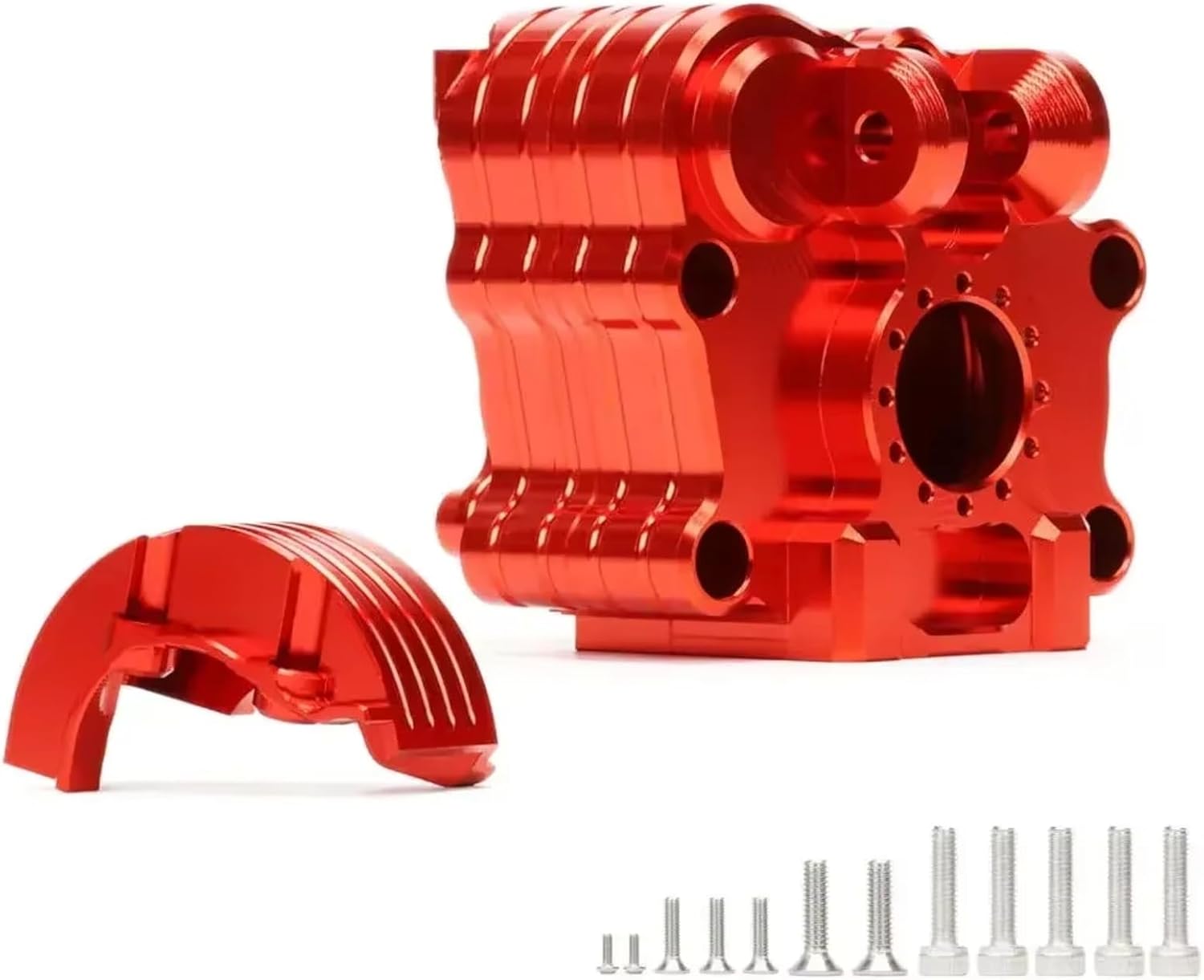 RC Crawler Transmission for Arrma for Kraton 4WD for Outcast Truck 8S 1/5 ARA310930 Aluminum 6061 CNC Center Gearbox Case Wave Box Shell Rc Car Accessories(Red)