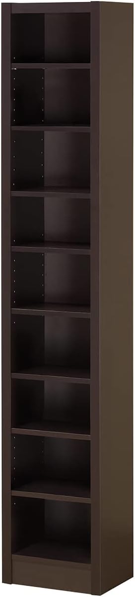 simple relax Rectangular Bookcase with 2 Fixed Shelves, Cappuccino