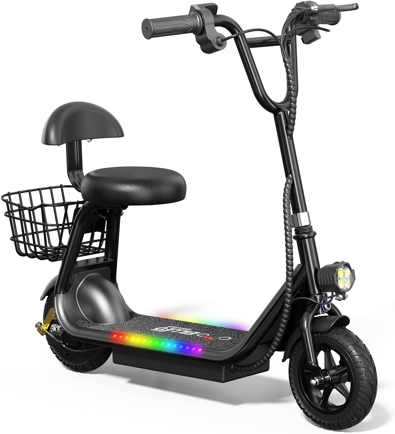 48V/36V Electric Scooter with Seat, Adult E Scooters with Seat, 372W-750W Motor, 6-20 Miles, 18.75mph/17.4mph/11.18mph, Electric Scooter for Adults, Dual Brakes, 14