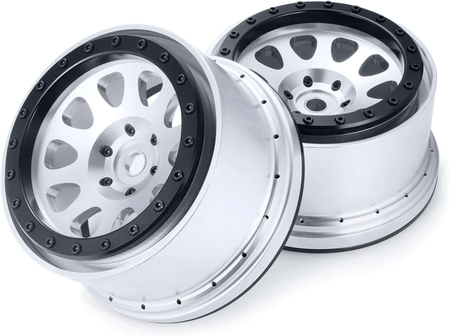 RC Car Upgrade Part For Traxxas For X-MAXX For DBXL For Kraton 8S 10151-13/00 1/5 4PCS 4.3inch Beadlock Wheels Rims Hubs 24mm Hex Tires RC Parts(Titanium)