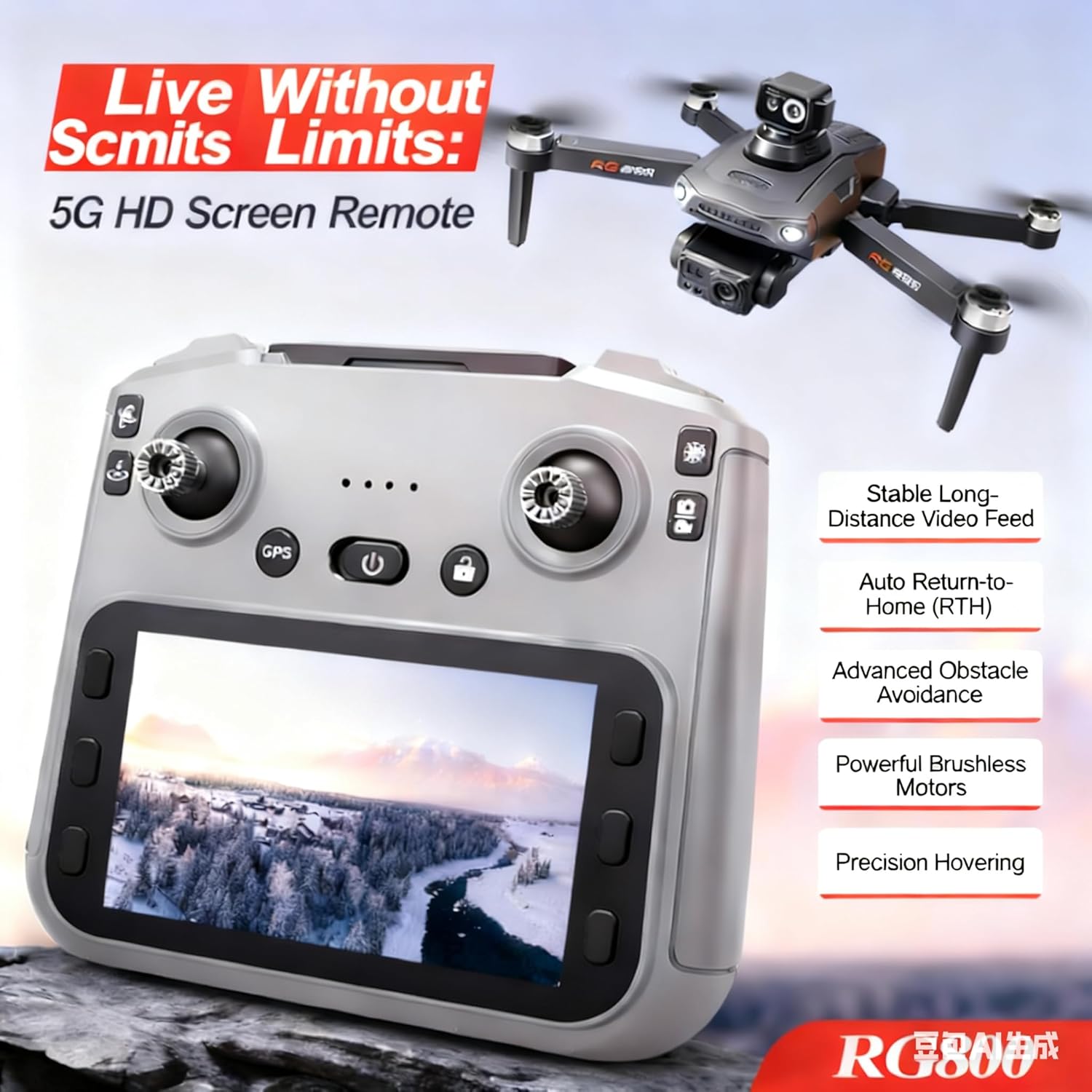 GPS Drone with 4K HD Camera for Adult Beginner, 6