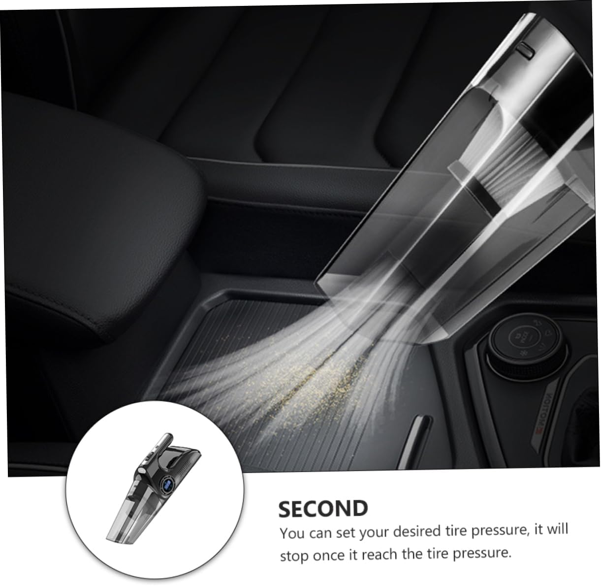 MUCKLILY 2pcs Car Air Pump Digital Tire Pressure Gauge Inflatable Air Pump Led Light Handheld Vacuum