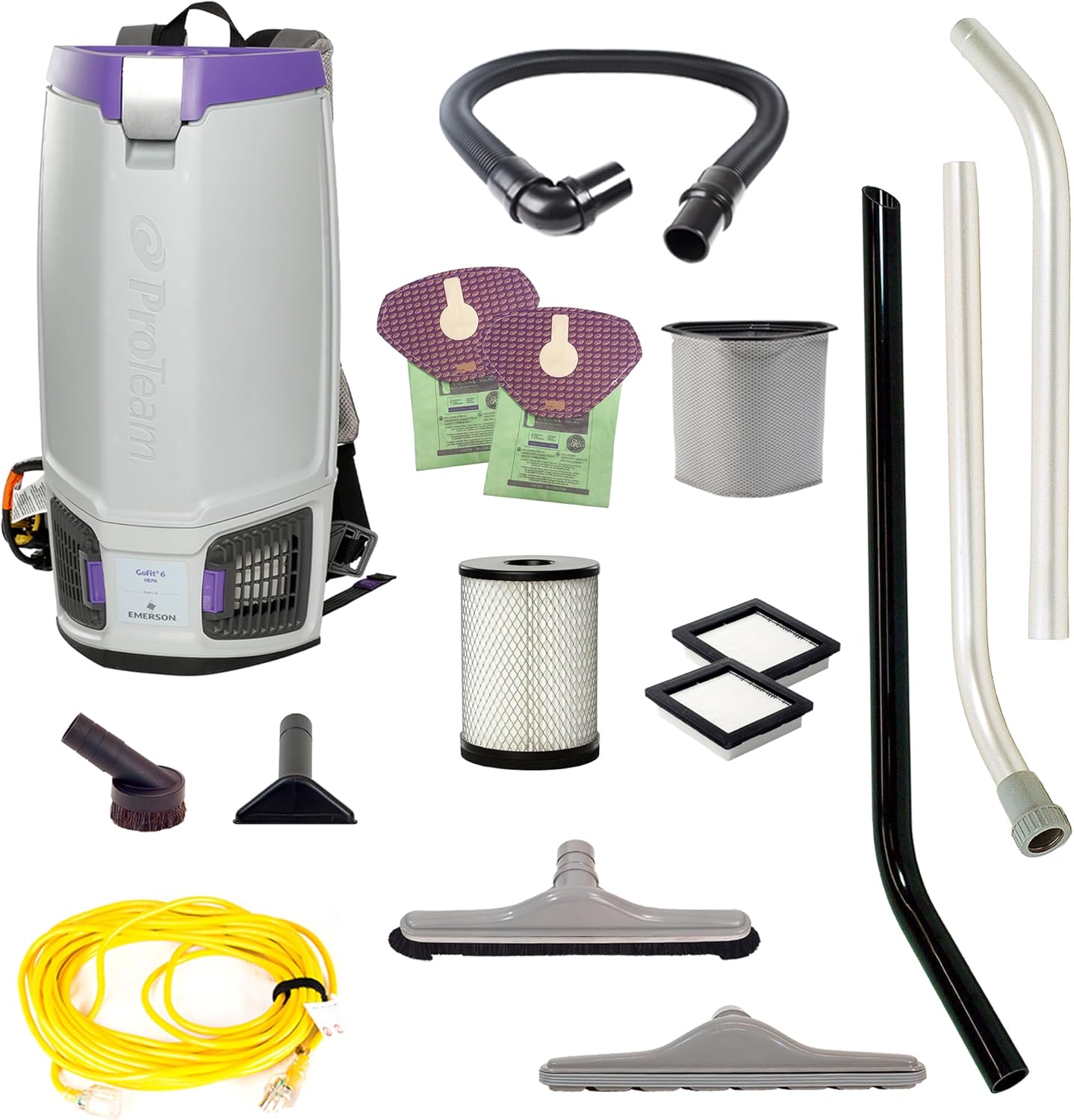 ProTeam GoFit 6 HEPA, 6 qt. Commercial Backpack Vacuum w/Remediation Tool Kit, 107766