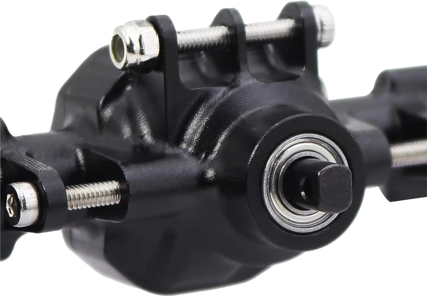 RC Front Rear Drive Axle Compatible with Redcat for Ascent-18 1/18 RC Crawler Upgrade Parts Aluminum Front Rear Portal Axle Complete Axles Set with Servo Mount(Black,Front and Rear)