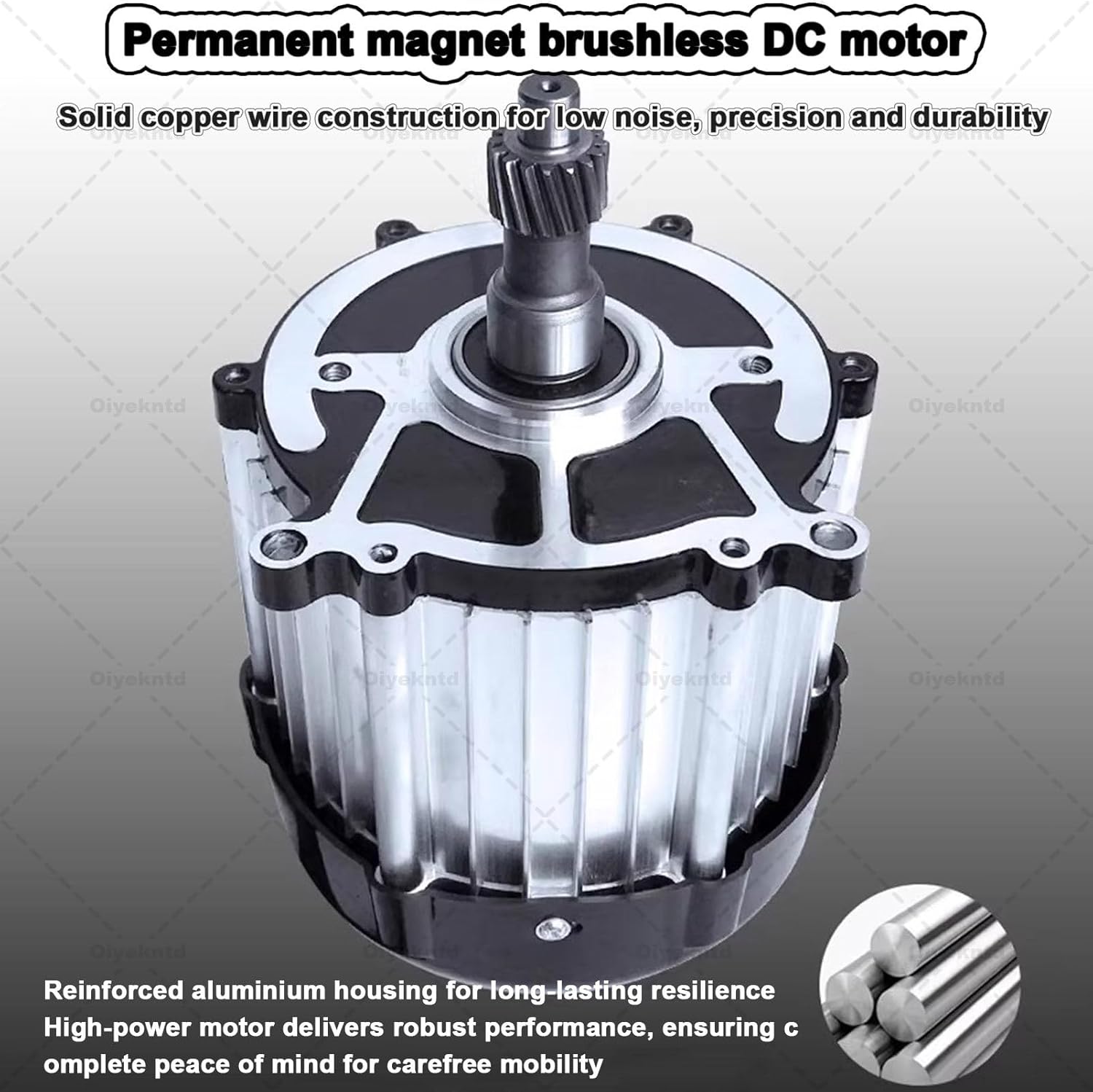 Electric Vehicle Brushless Differential Motor 16T 5-Hole, Permanent Magnet Brushless Differential Motor High Speed 4000RPM for Cargo Trike ATV Kart Conversion 60V-2000W