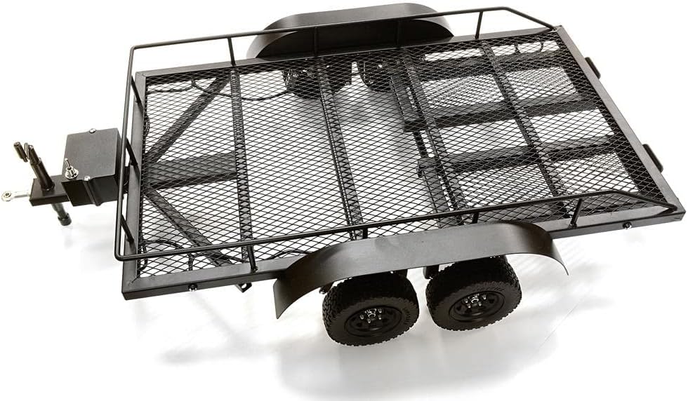 Integy Black Machined Alloy Dual Axle Flatbed Trailer Kit for 1/10 Scale RC Vehicles