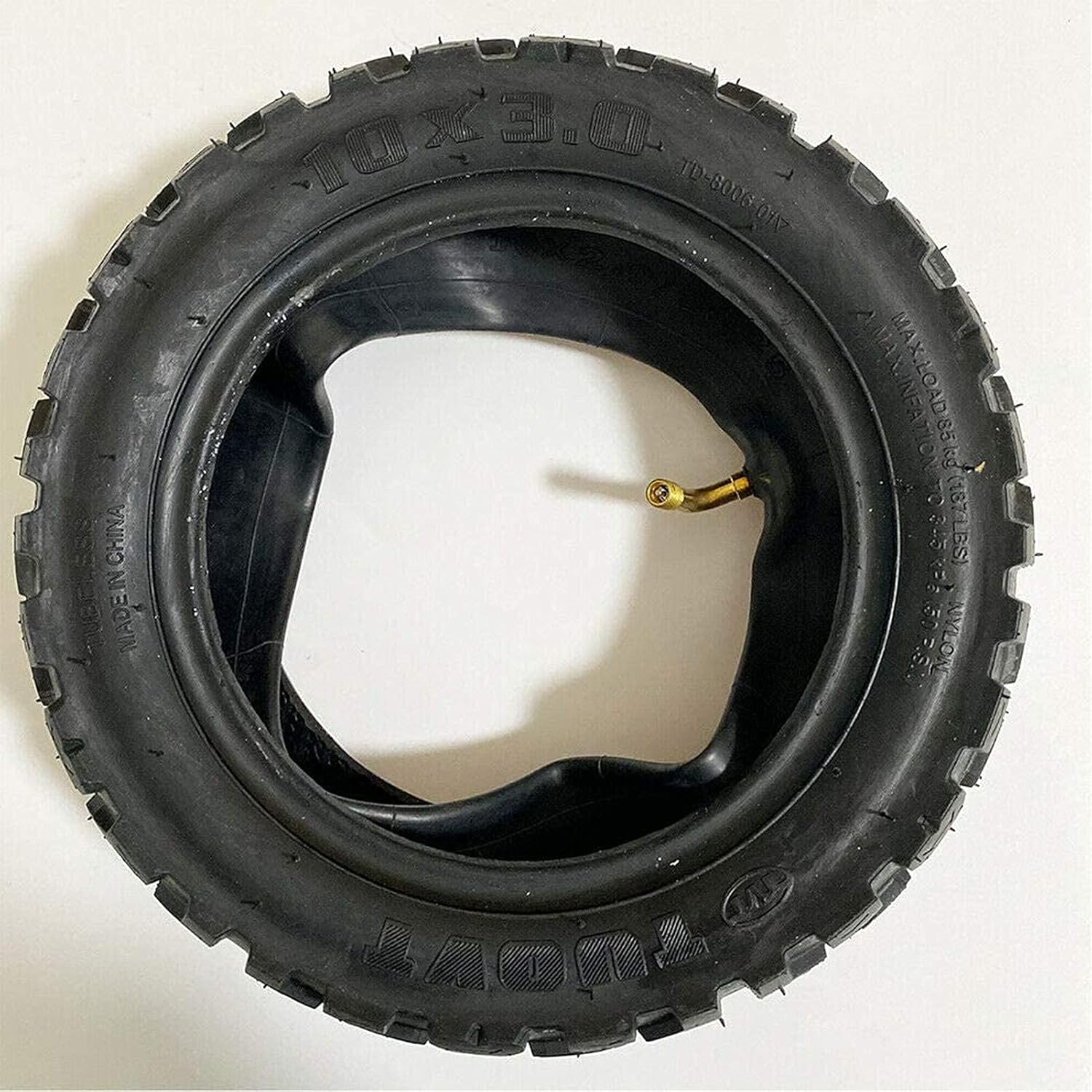 10 Inch Durable Non-Slip Rubber Tyres for Folding Electric Scooters, Replacement Wheels with Inner and Outer Tubes (Nero)