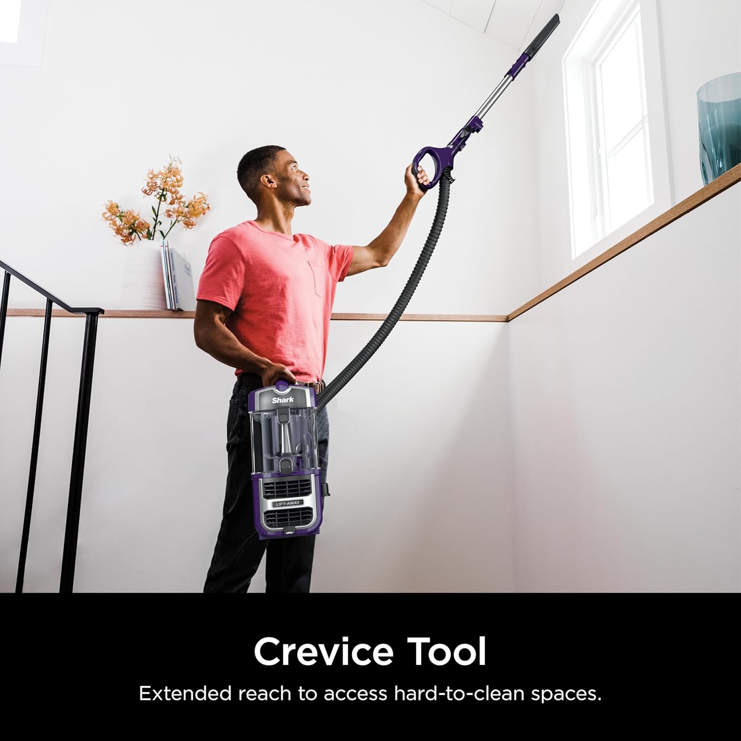 Shark Lift-Away Upright Vacuum with Powerfins, Self-Cleaning Brushroll, Anti-Allergen Complete Seal Technology, No Hair Wrap, LED Headlights, and Advanced Swivel Steering, Eggplant, ZD201