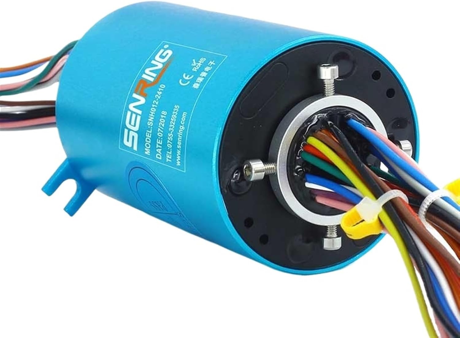 Bore Center 12.7mm OD 56mm Slip Rings Rotary Coupling with 24Wires 10A Current Transfer