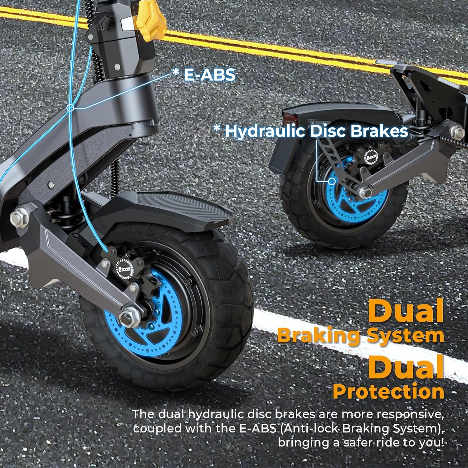 Ausom L1/L2 Max/DT2 Pro Electric Scooter for Adults, 800W-2200W Motor, 28/31/42 MPH Top Speed, 44/56/71 Miles Range, Dual Hydraulic Disc Brakes, Off Road E Scooter
