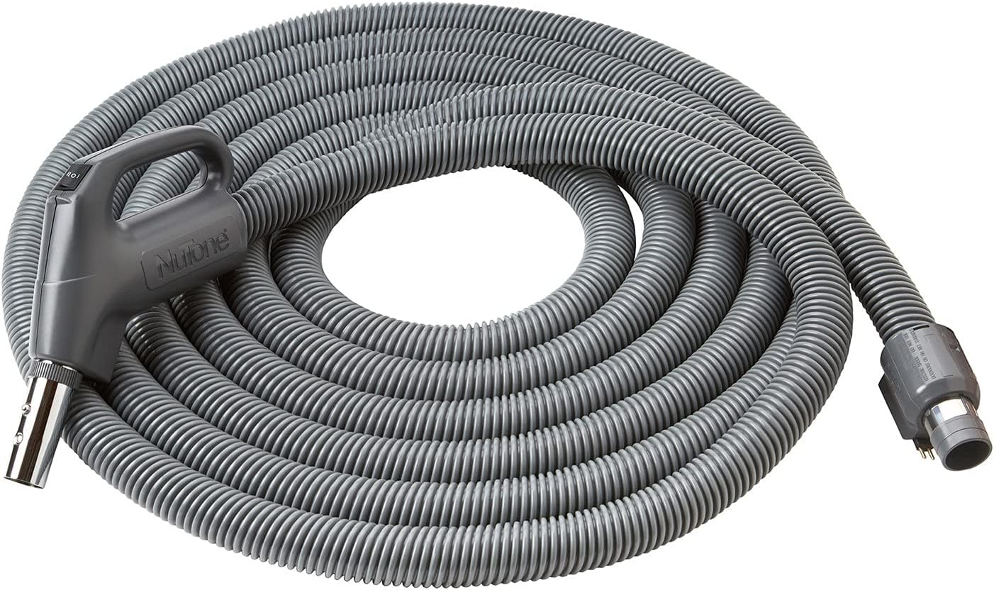 Broan NuTone by Drainvac 30FT Dual Tension Direct Connect Central Vacuum Hose – Crushproof – Fits Direct Connect Inlets – Dark Grey