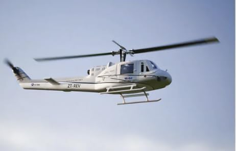 FlyWing UH-1 Huey V4 Scale 6CH Outdoors RC Helicopter RTF with 2 Blades, High Speed Brushless Motor, GPS Positioning - Remote Control Helicopter, RC Aircraft 470 Class for Adults & Beginners (Grey)