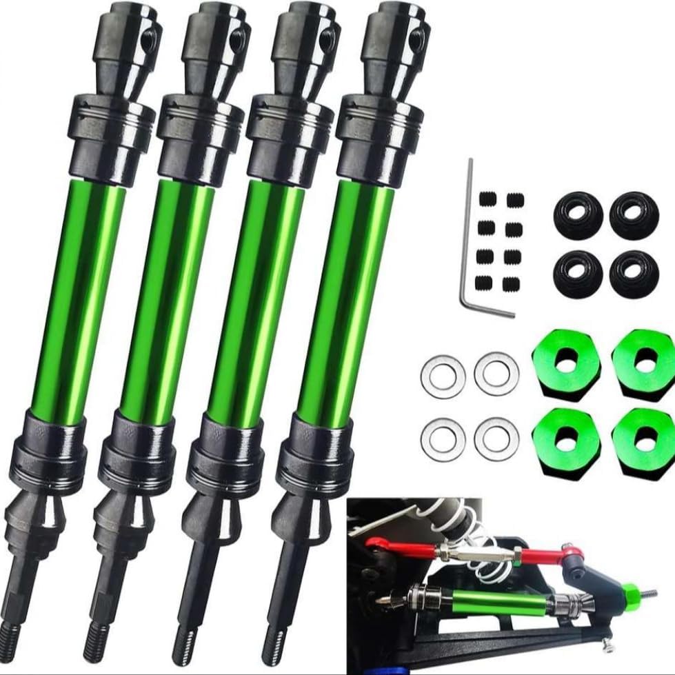 Steel Front and Rear Drive Shafts Compatible with 1/10 Scale 4x4 Models Such As 4x4 and Hoss 4x4 Heavy Duty RC Parts Set of 4