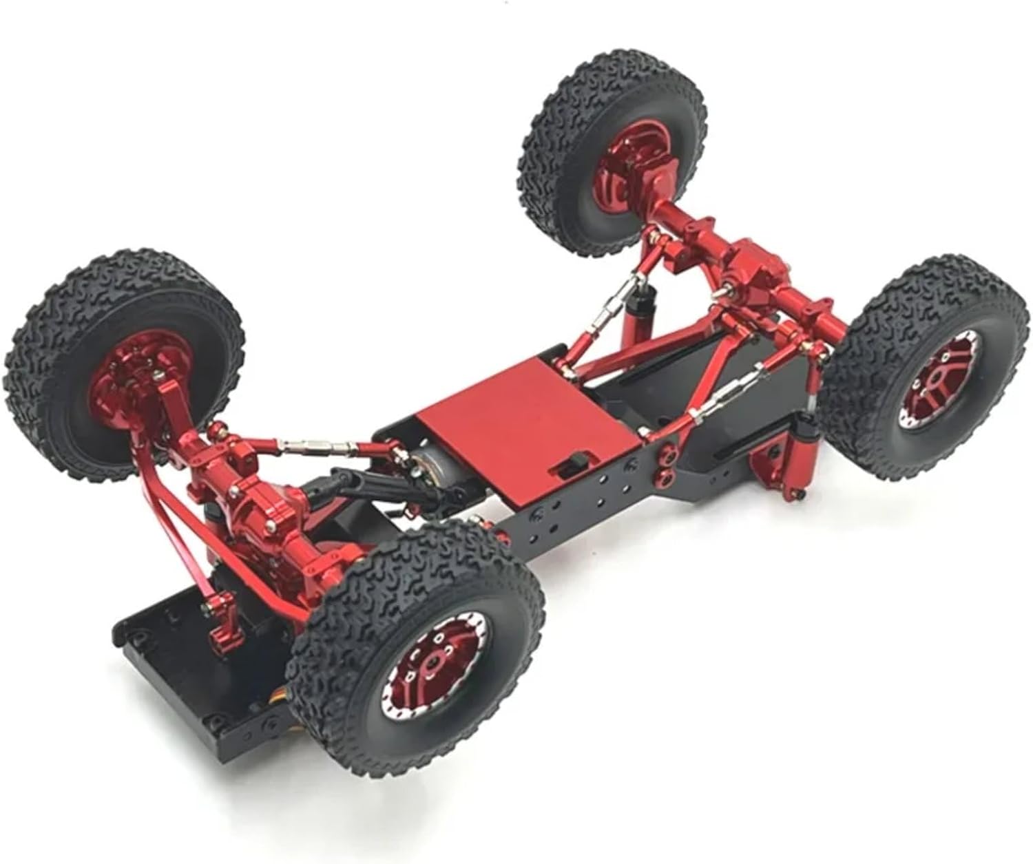 RC Car Models Parts For MN99S 2nd Generation 1/12 RC Car Metal Front And Rear Portal Axle For Chassis Link Rod Pull Rod Mount Shock Absorber Tire Set(Black)