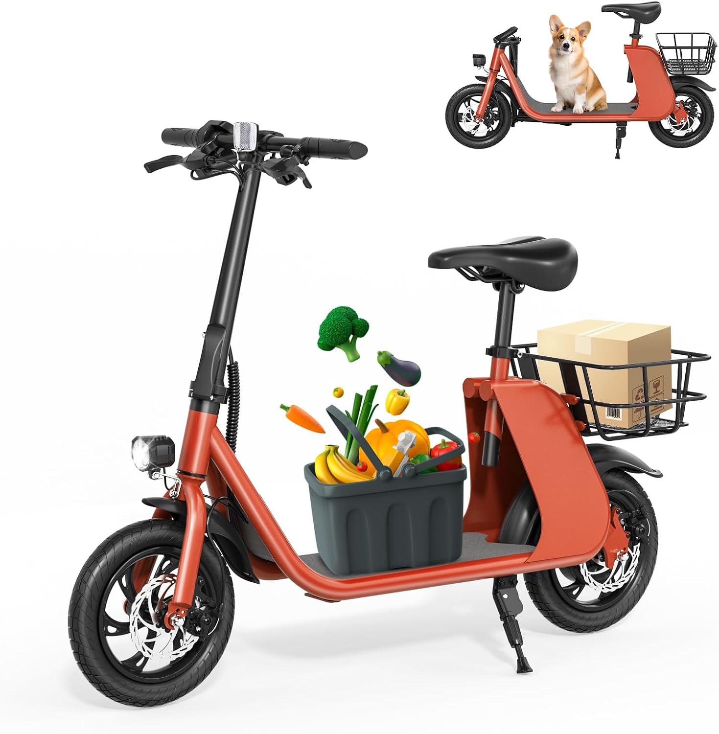 RIDWIND Electric Scooter with Seat for Adults, 450W Motor Foldable E Scooter for Adults with LCD Display,15.5MPH, 20 Miles Range, Max Load 265LB, UL2277 Certificate
