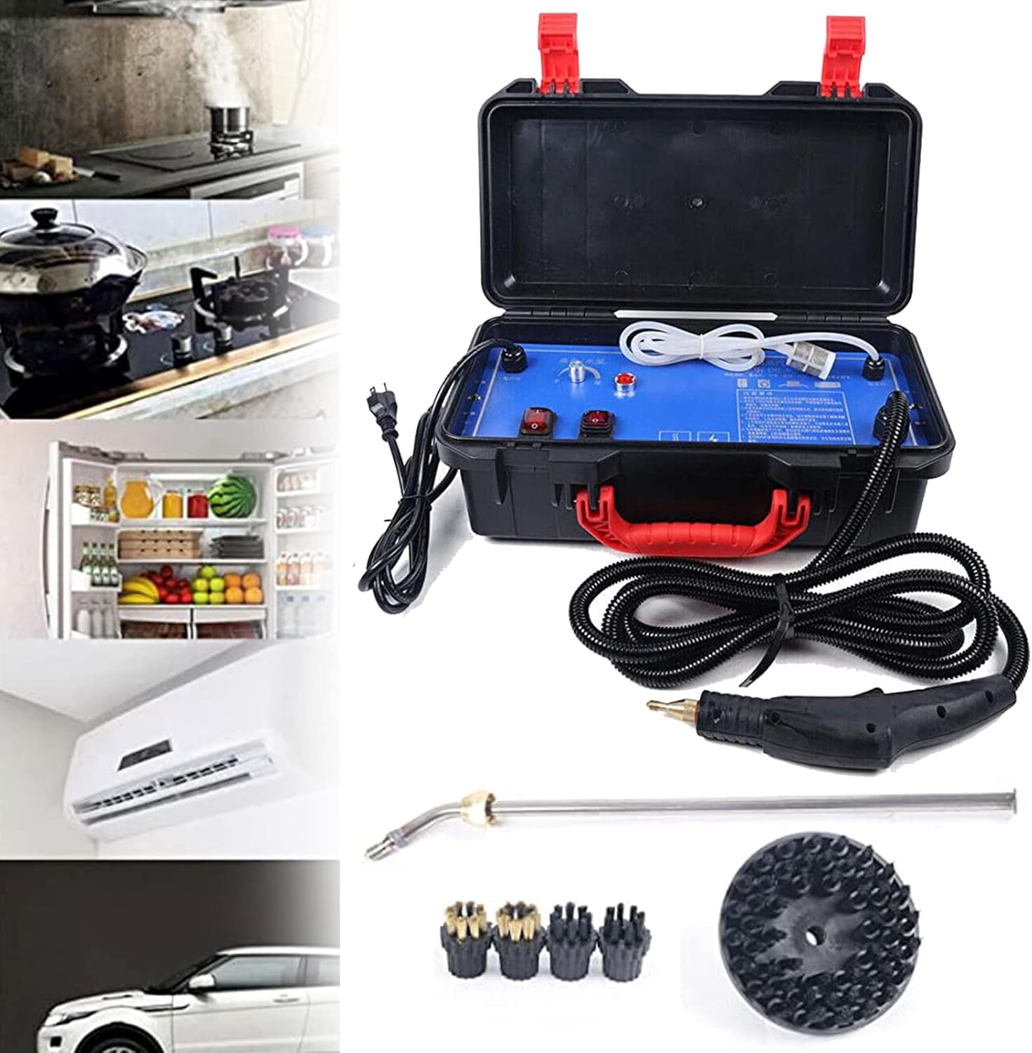 XYEJL Multi Purpose High Pressure Steam Cleaner, Portable High Pressure Steam Cleaner with Cleaning Accessories for Household Kitchens, Air Conditioners, Oil Fume, Cars,220V-3000W