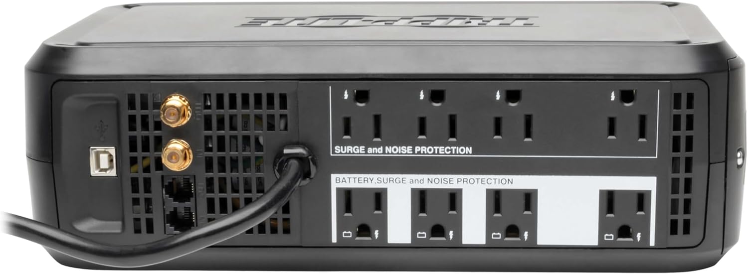 Tripp Lite SMART1000LCD 1000VA Computer UPS Battery Backup & Surge Protector, 500W, 8 Outlets, LCD Display, AVR, Dataline Protection, 3 Year Warranty & $250,000 Insurance