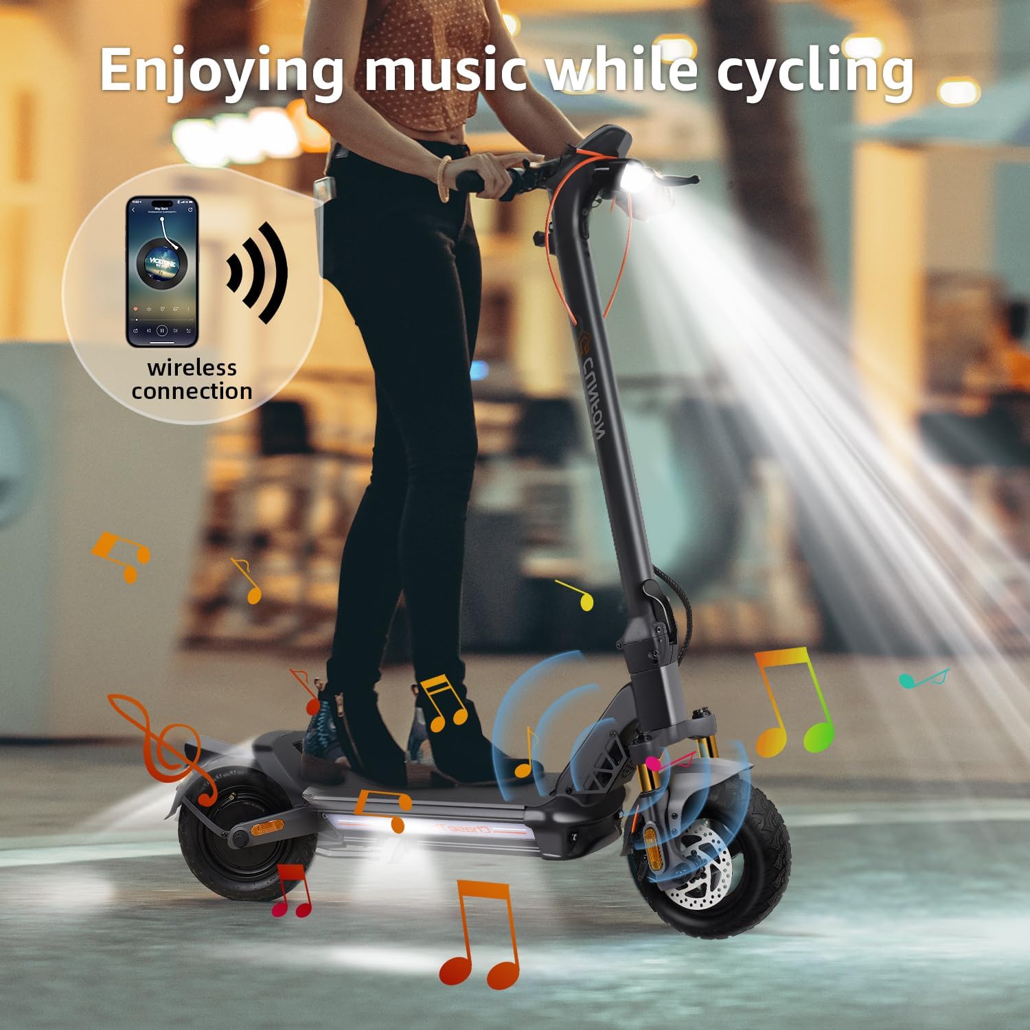 Electric Scooter, Up to 31 MPH, 50-Mile Long Range, Dual Brake & Dual Suspension, 1600W Peak Motor, Off-Road Heavy Duty E-Scooter for Adults and Teens, 300+ lbs
