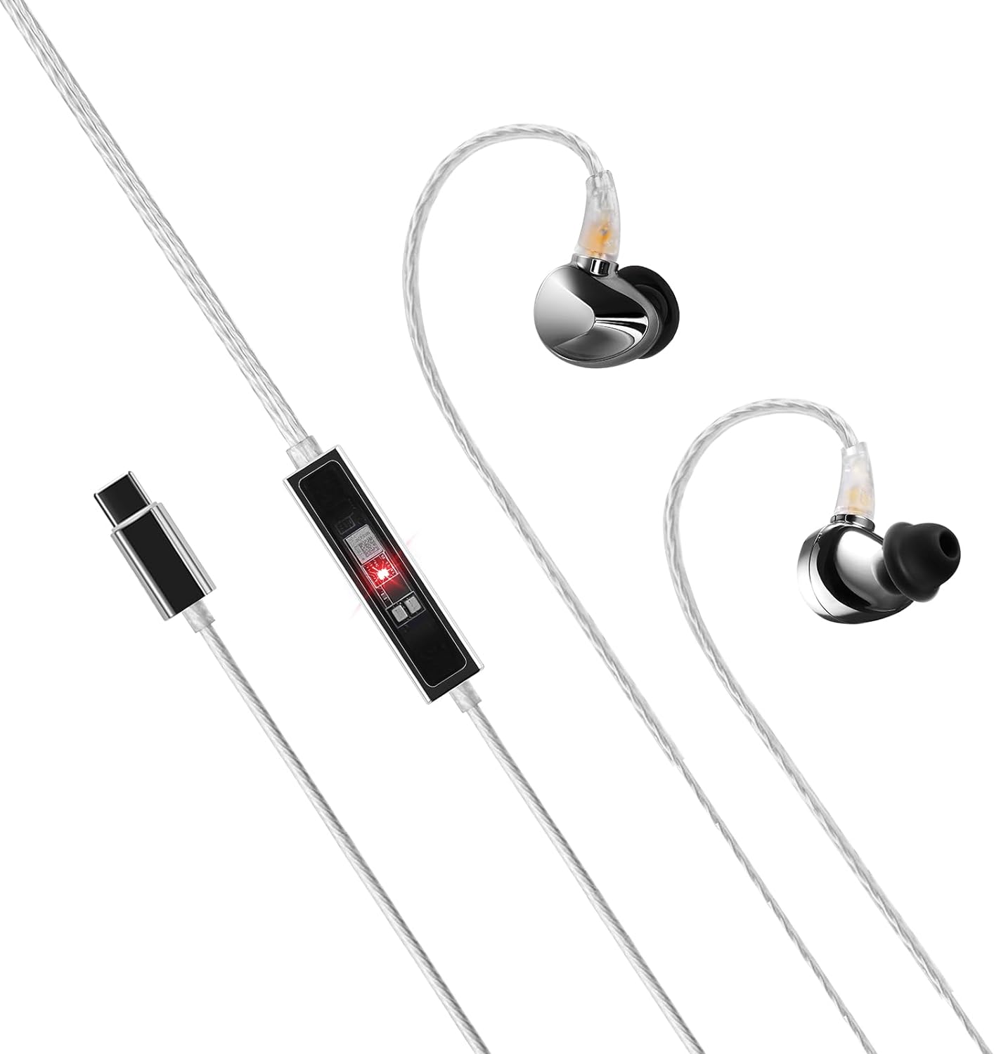 Questyle NHB15 USB C Earphones in-Ear Earbuds with DAC True Lossless Wired Headphones with Type C Connector 192kHz Hi-Res Music IEM HiFi Stereo Audiophile Ear Buds with 3.5mm Jack