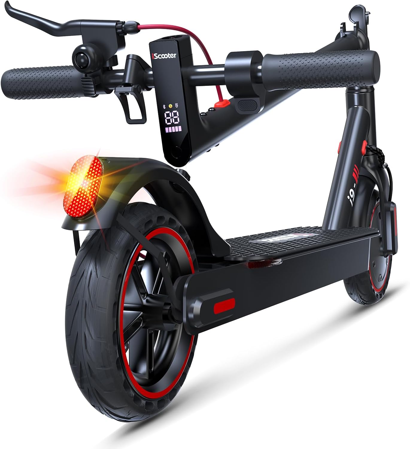 iScooter Electric Scooter for Adults and Big Kids, 19 Mph Top Speed, 18Miles Max Range, Foldable Lightweight E Scooter with Adjustable Speed, Double Braking Systems