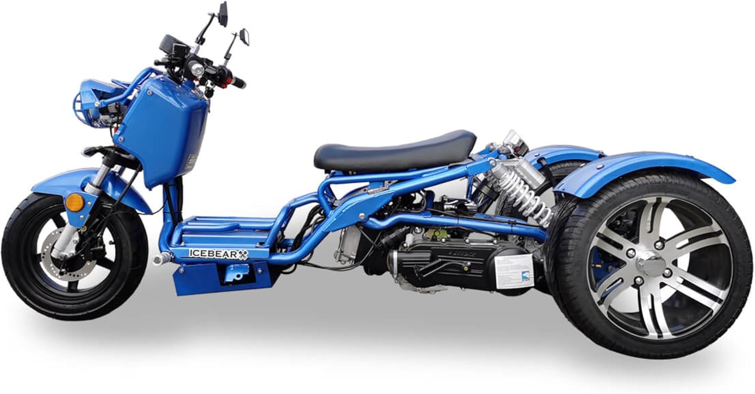 150CC Mean Dog Trike | 3-Wheel Motorcycle, ICEBEAR Ruckus PST150-19N, Featuring A Low Center of Gravity and Responsive Steering, Ample LEGROOM
