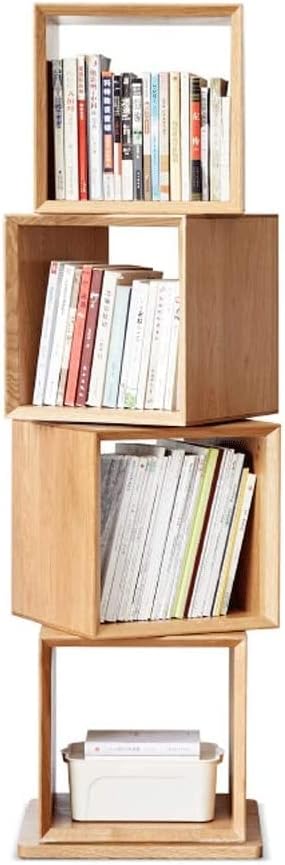 Bookshelf Solid Wood Bookshelf Home Oak Rotating Bookcase Simple Floor Rack Living Room Simple Storage Rack Book Shelves Bookcases