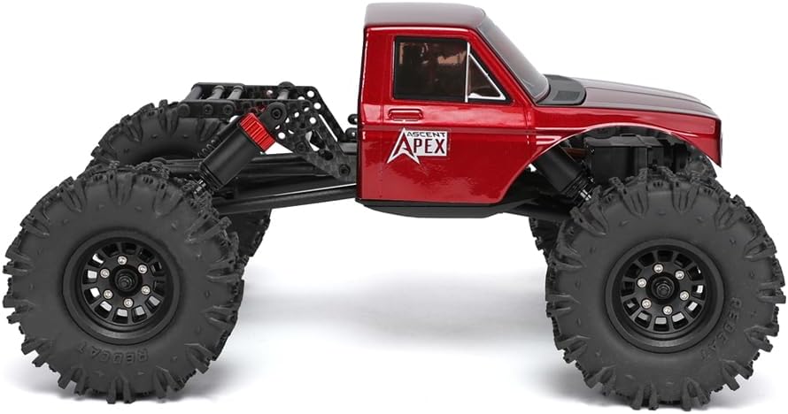 Redcat Racing Ascent-18 APEX, 1/18 Scale Brushless Electric Rock Crawler, Carbon Fiber, 4WD RC Car for Adults with 2.4GHz Radio System (Red)