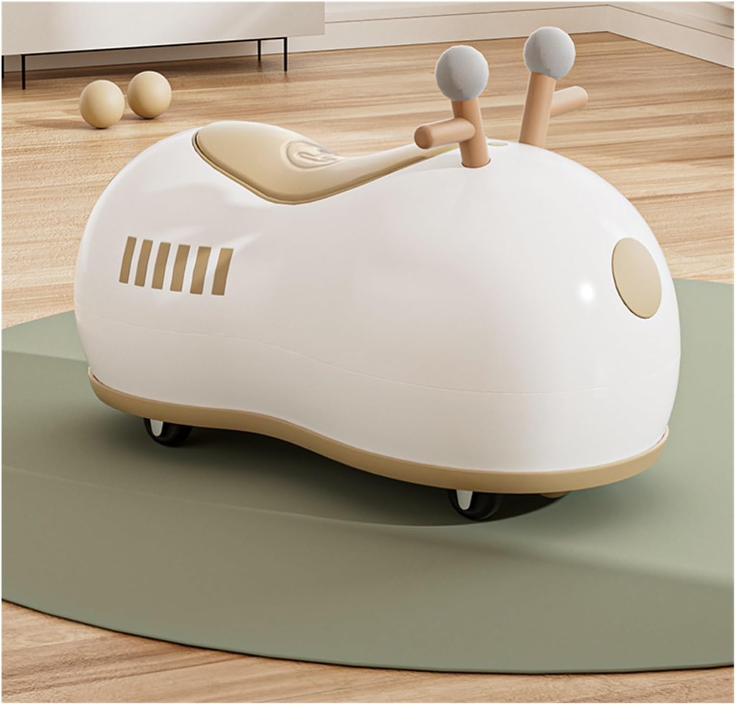 Ride on Push Car Peanut Shape Swing Car with 4 Universal Wheels Music Anti-Rollover Toy for Boys & Girls