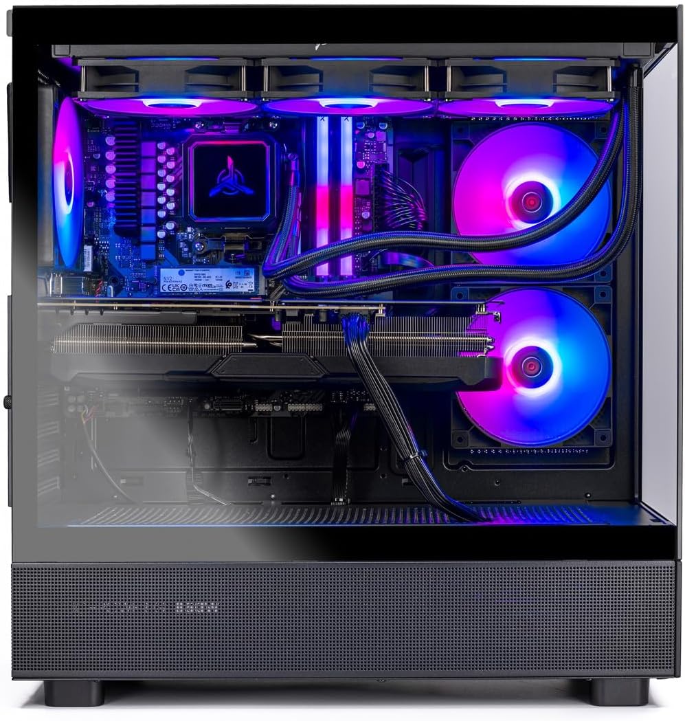 Skytech Gaming Azure 3 Desktop PC, Intel i7 14700F 2.1 GHz (5.3GHz), NVIDIA RTX 5070 Ti 16GB, 1TB Gen4 NVMe SSD, 32GB DDR5 RAM 6000 RGB, 850W Gold ATX 3 PSU, 360mm ARGB AIO, Wi-Fi, Win 11