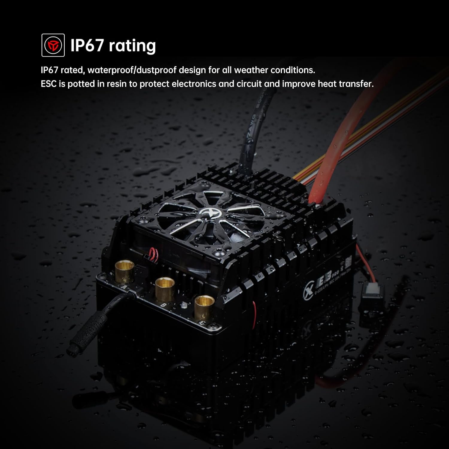 XC E3Pro Sensored Electric Brushless Motor Controller for RC Car, 6-12S Lipo,400A Continuous Current,10-25A、6.0/7.4/8.4V BEC,Applicable to 1/5,Support Turbo Timing and APP Control