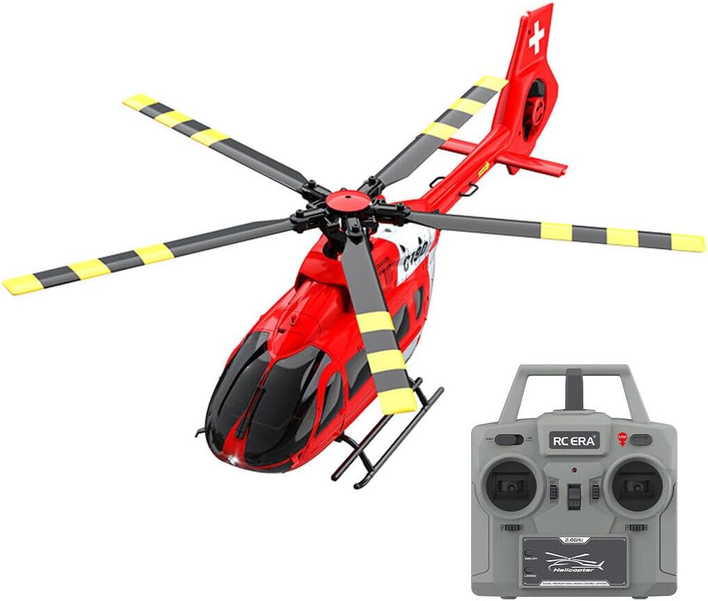 C190 2.4G 6CH Remote Control Helicopter for Adult, 1/30 Scale H145 C190 RC Helicopter Airplane Single-Rotor Gyroscopic Flying Aircraft Military Helicopter Toy - RTF