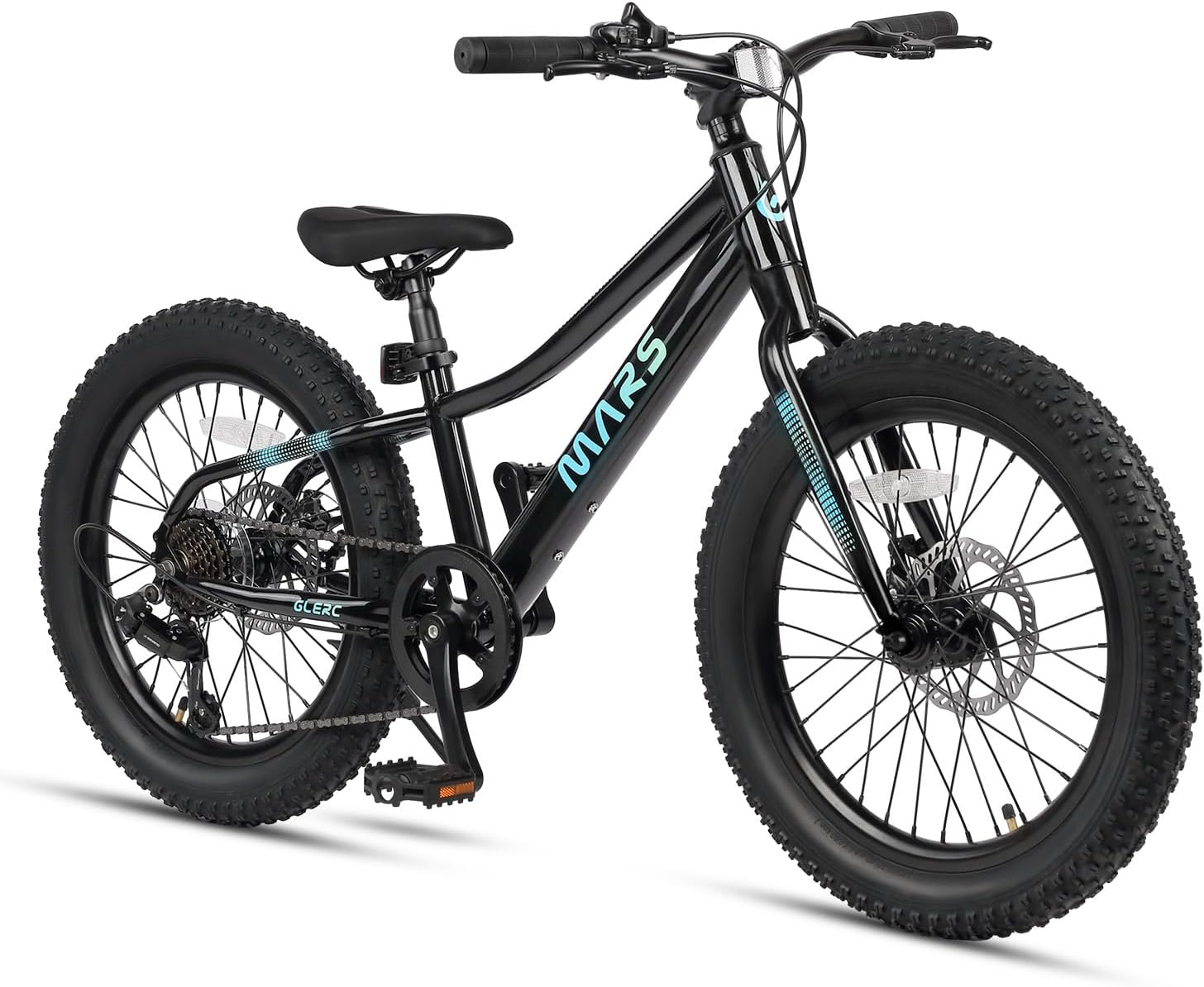 Glerc Mars Kids Mountain Bike, 20 24 Inch Fat Tire Bike for Teen Ages 6-14 Year Old, Bicycle with 2.8-Inch Wide Tires and 6 Speed Drivetrain, Multiple Colors