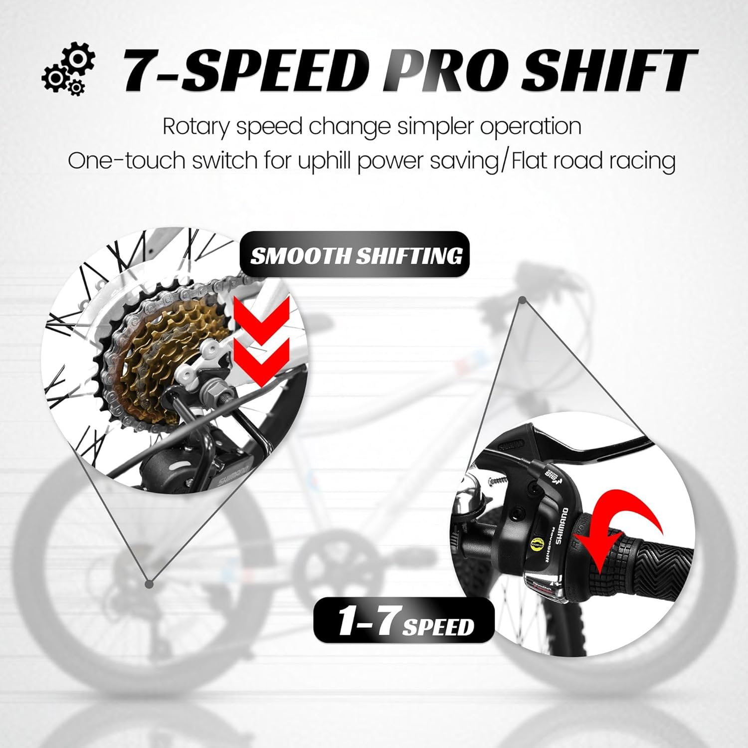 20 Inch Kids' Bike, Boys Girls Bike Ages 6-12, 1/7 Speed Children Kids' Bicycles, Front Suspension High Steel Frame Mountain Bike, Summer for Girls and Boys