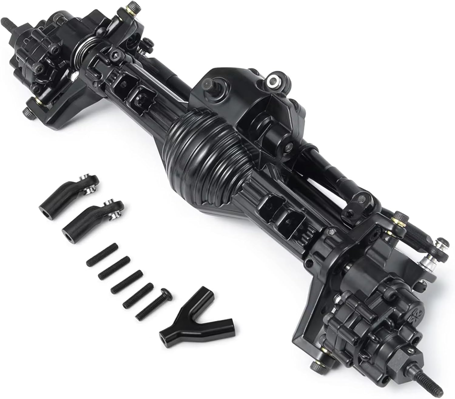 RC Car Accessories Compatible with Axial for SCX10 II 90028 1/10 RC Crawler Parts Replacement Accessories Metal Axle Front Rear Straight Complete Axle(Front and Rear)