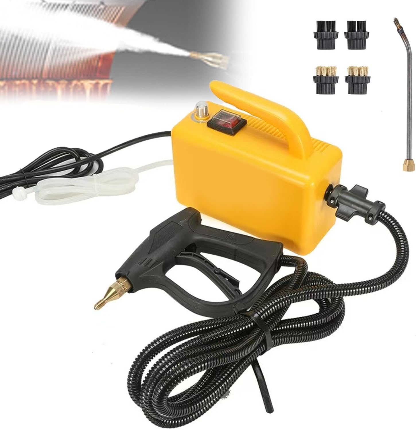 Handheld Steam Cleaner, 2600W High Temperature Pressurized Steam Cleaner, Handheld Steam Cleaner, Machine Multipurpose Duty Steamer, Can Quickly Clean Oil and Dust, Multiple Protection